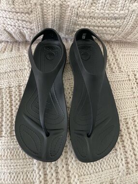 Crocs Sexi Serena Sandals Size 9 Black *Like New*